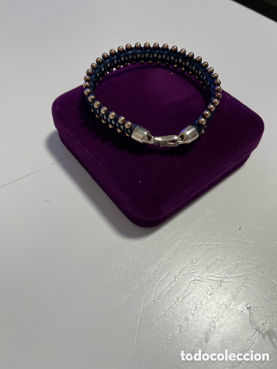 Joyeria: Pulsera plata 925 y cuero Azul - Foto 14