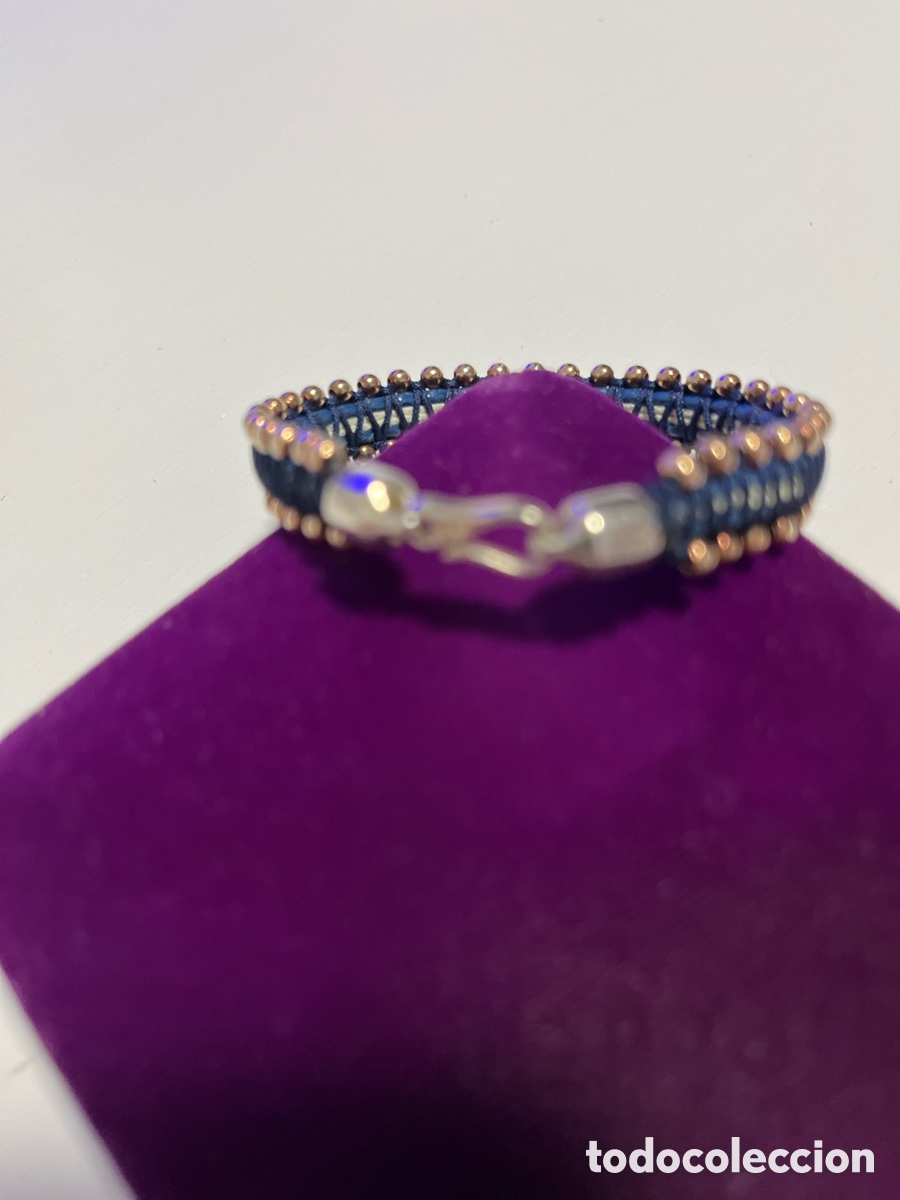 Joyeria: Pulsera plata 925 y cuero Azul - Foto 15