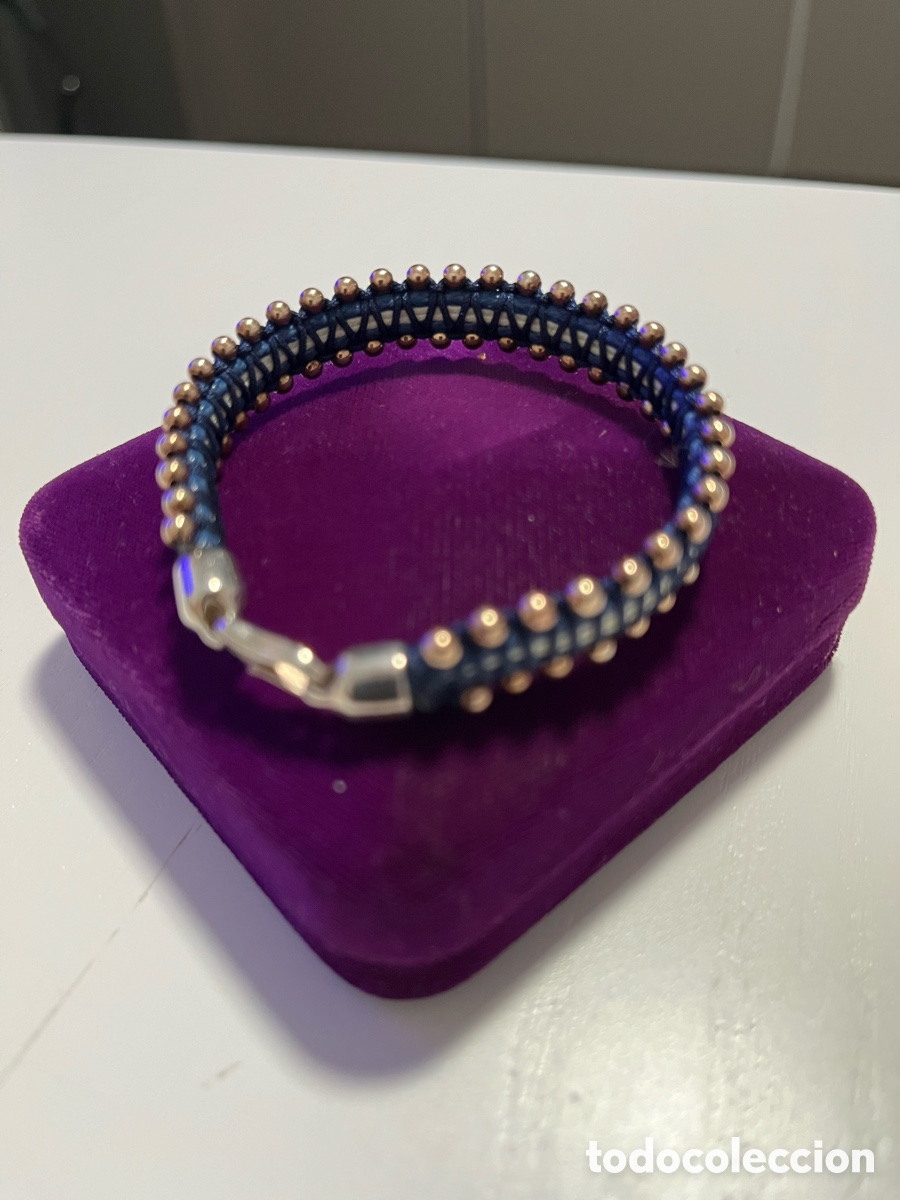 Joyeria: Pulsera plata 925 y cuero Azul - Foto 16