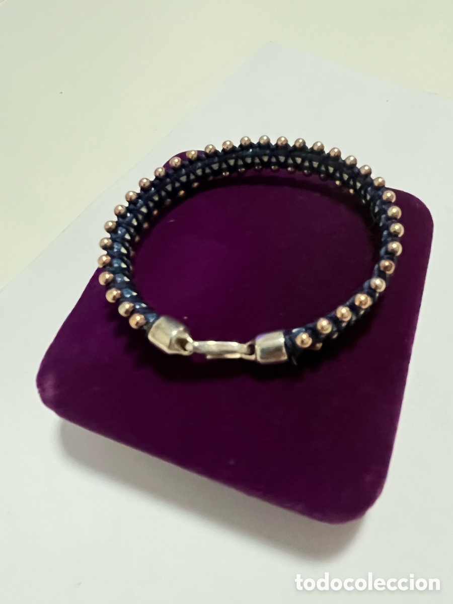Joyeria: Pulsera plata 925 y cuero Azul - Foto 1