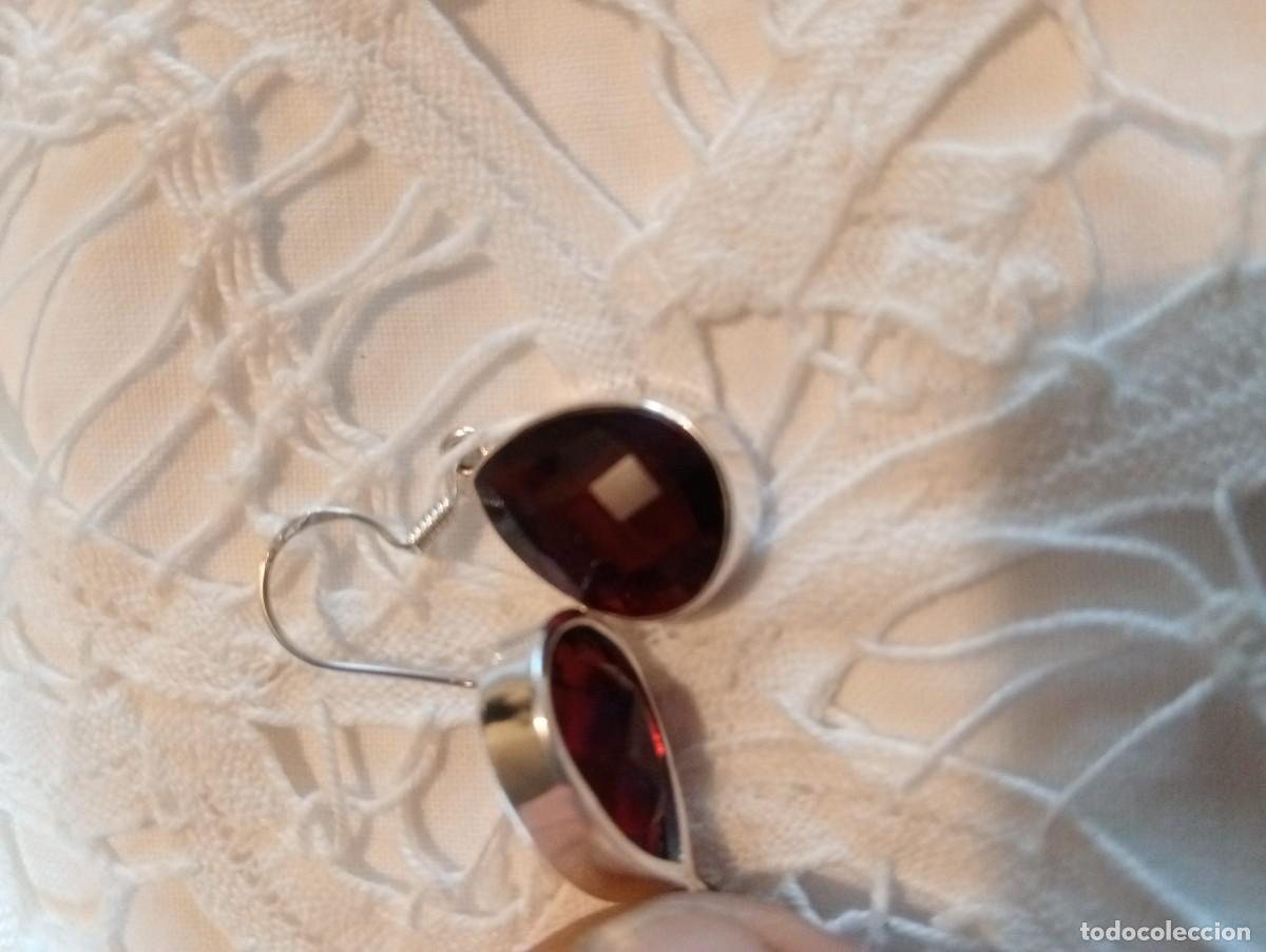 Joyeria: PENDIENTES DE PLATA MACIZA Y GRANATES (SIN USAR) - Foto 4