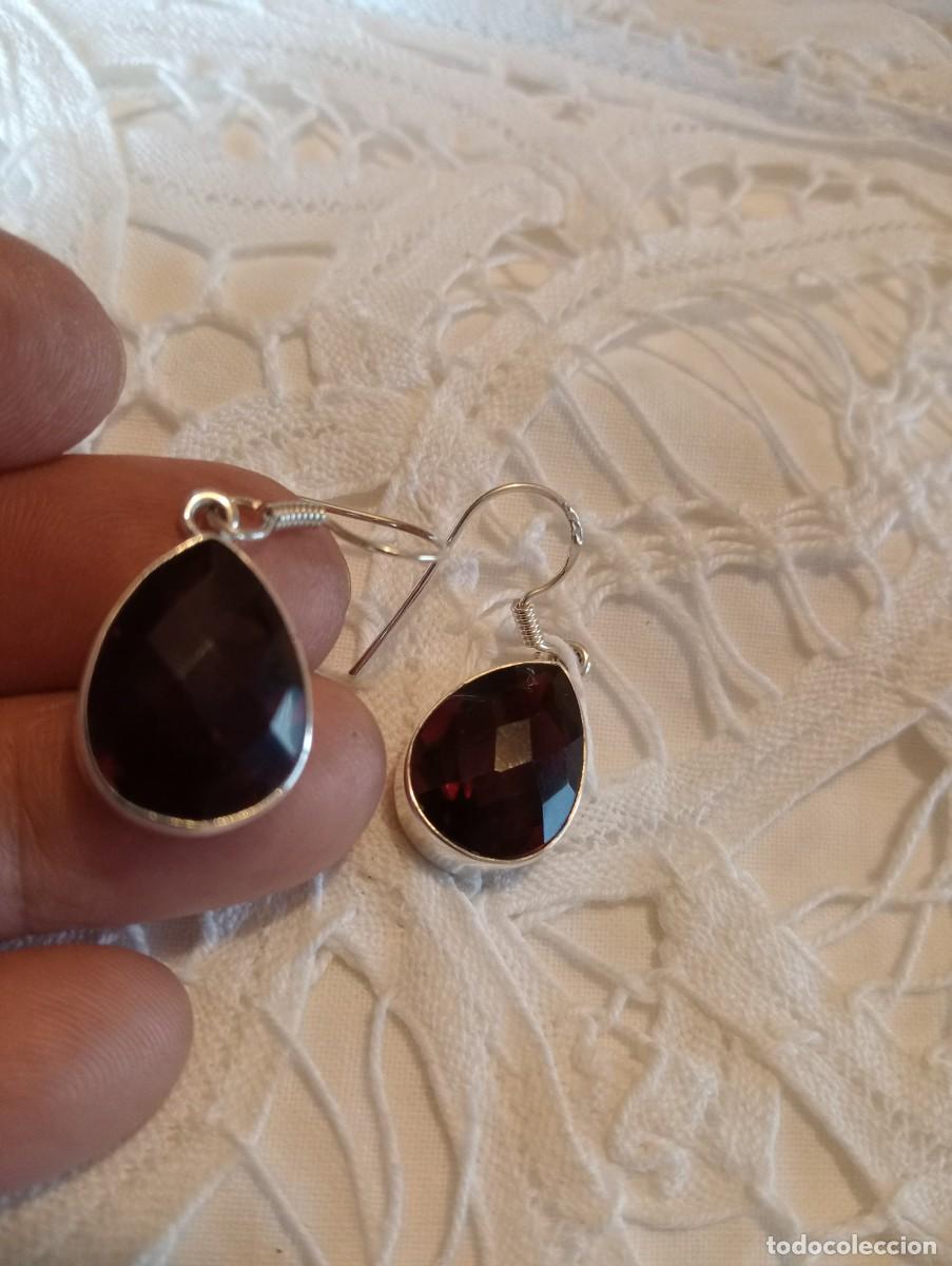 Joyeria: PENDIENTES DE PLATA MACIZA Y GRANATES (SIN USAR) - Foto 6