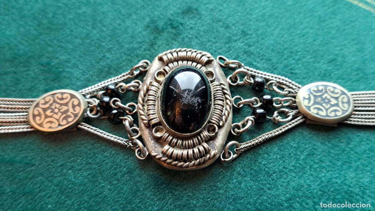 Joyeria: Antigua Pulsera Plata de Ley Contrastada y &Oacute;nix - Foto 1