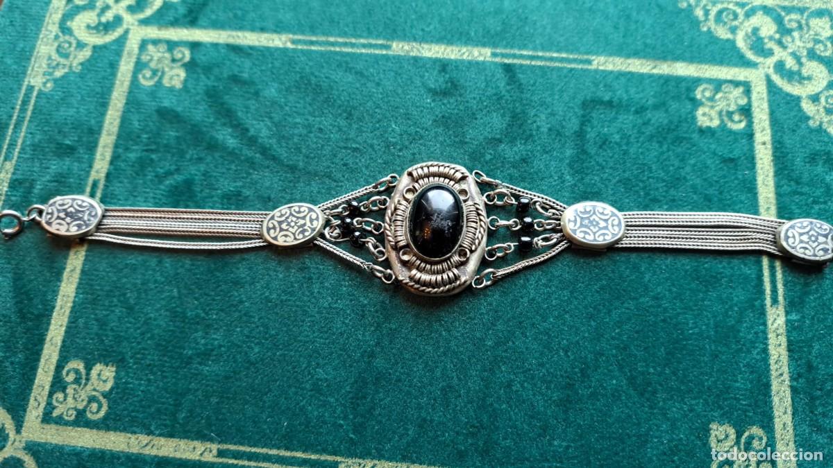Joyeria: Antigua Pulsera Plata de Ley Contrastada y &Oacute;nix - Foto 2