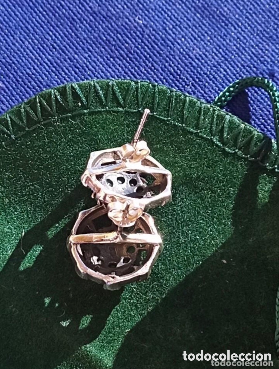 Joyeria: Pendientes victorianos plata y esmeraldas - Foto 3