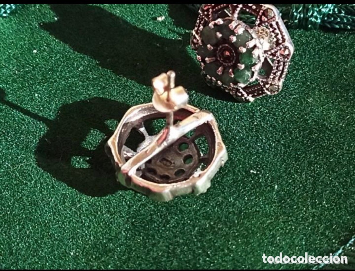 Joyeria: Pendientes victorianos plata y esmeraldas - Foto 6