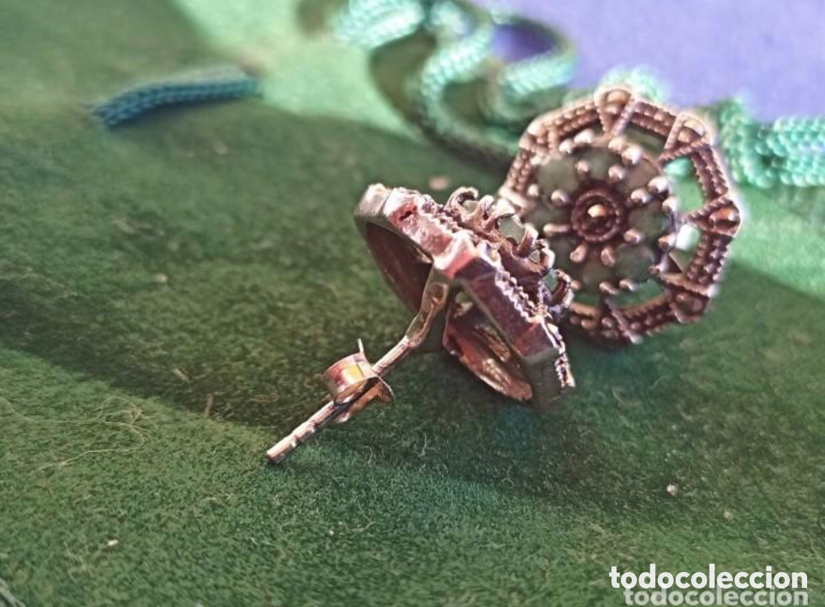Joyeria: Pendientes victorianos plata y esmeraldas - Foto 8