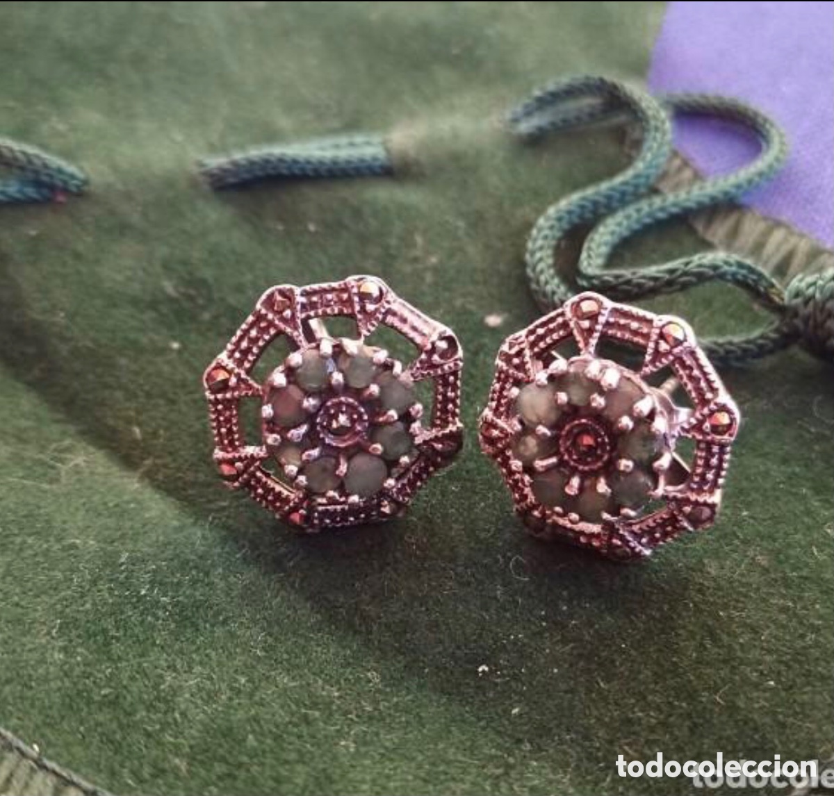 Joyeria: Pendientes victorianos plata y esmeraldas - Foto 9