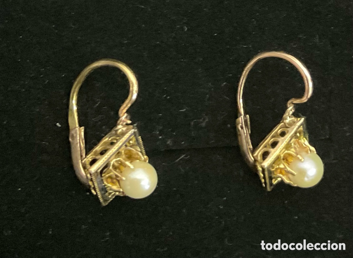 Joyeria: Pendientes de oro amarillo y perla central - Foto 5