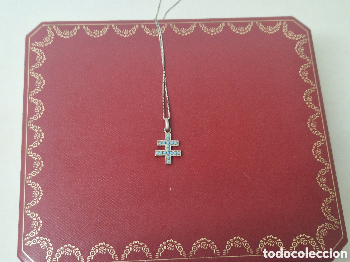 Joyeria: CRUZ EN PLATA Y TURQUESAS CON CADENA DE PLATA - Foto 7