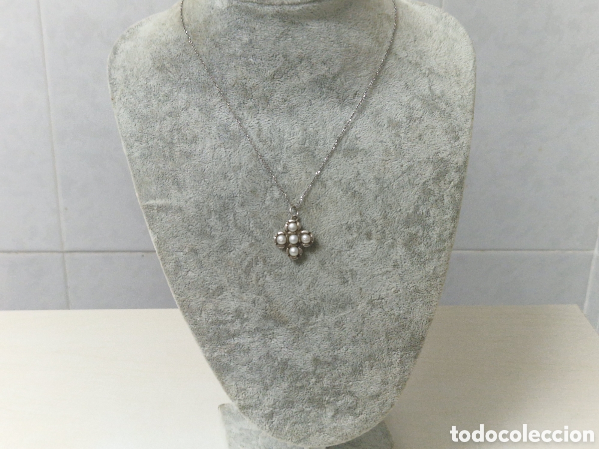 Joyeria: CRUZ EN PLAT Y PERLITAS CON CADENA - Foto 4