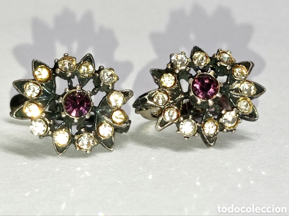 Joyeria: Antiguos pendientes de plata de ley 925 - Foto 1
