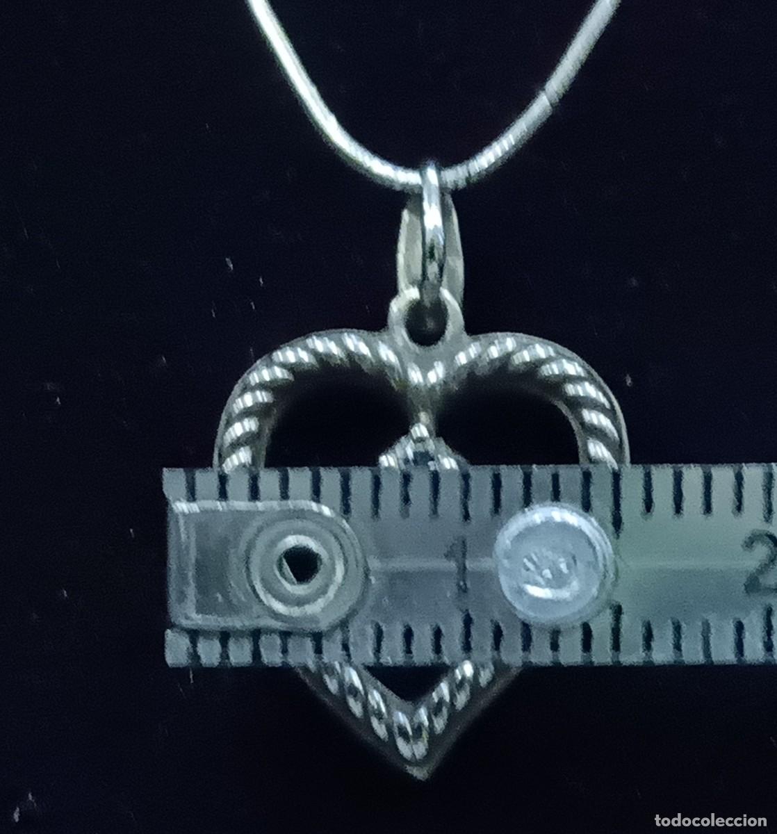 Joyeria: ESPLENDIDO CONJUNTO EN ORO BLANCO CORAZON CON DIAMANTE CENTRAL Y CORDON - Foto 5