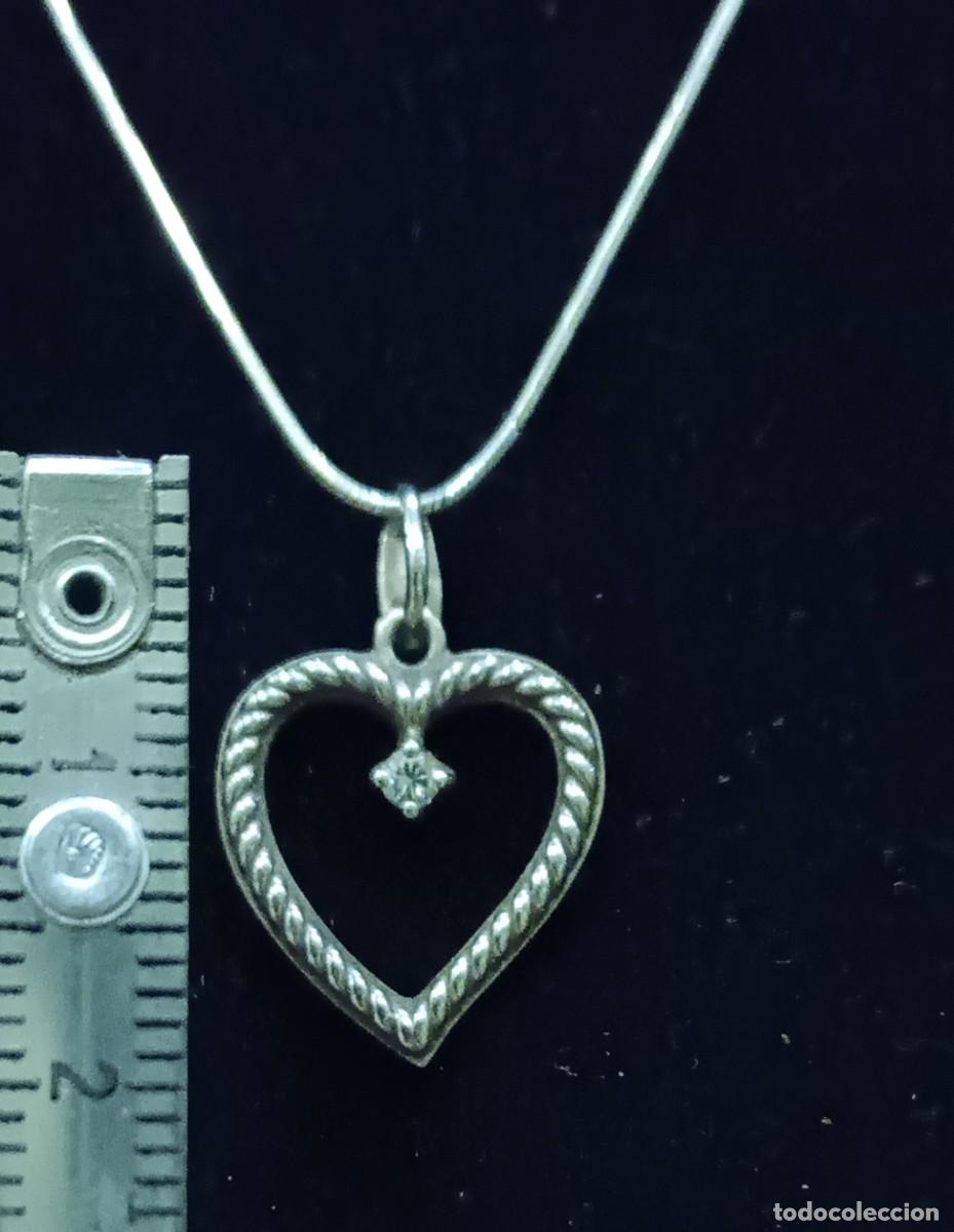 Joyeria: ESPLENDIDO CONJUNTO EN ORO BLANCO CORAZON CON DIAMANTE CENTRAL Y CORDON - Foto 6