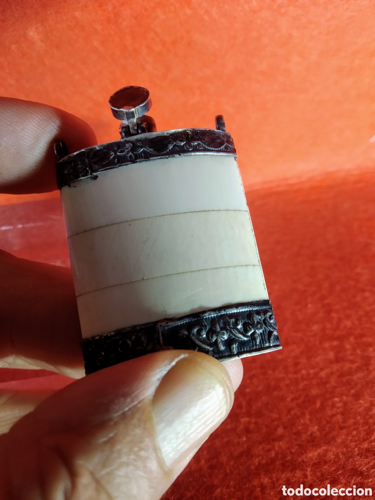 Joyeria: ANTIGUO PERFUMERO DE PLATA Y MARFIL - Foto 3