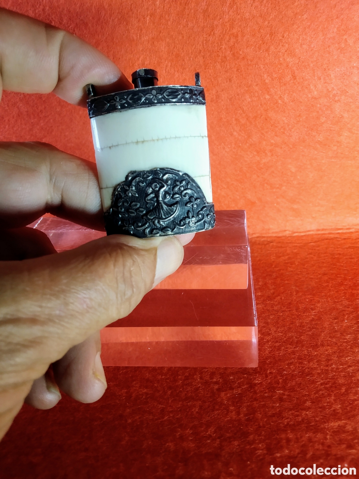 Joyeria: ANTIGUO PERFUMERO DE PLATA Y MARFIL - Foto 11