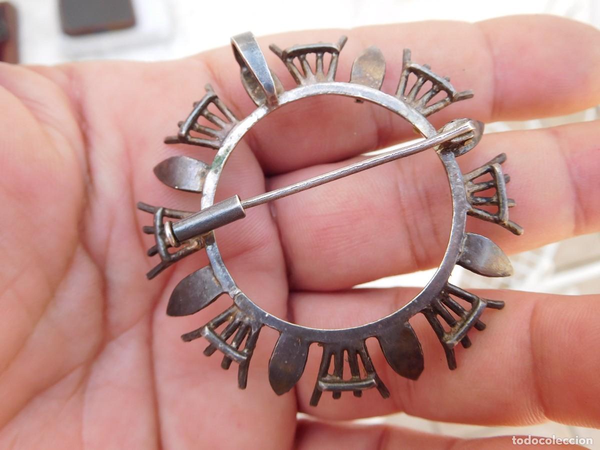 Joyeria: Broche de plata antiguo para colocar moneda - Foto 3