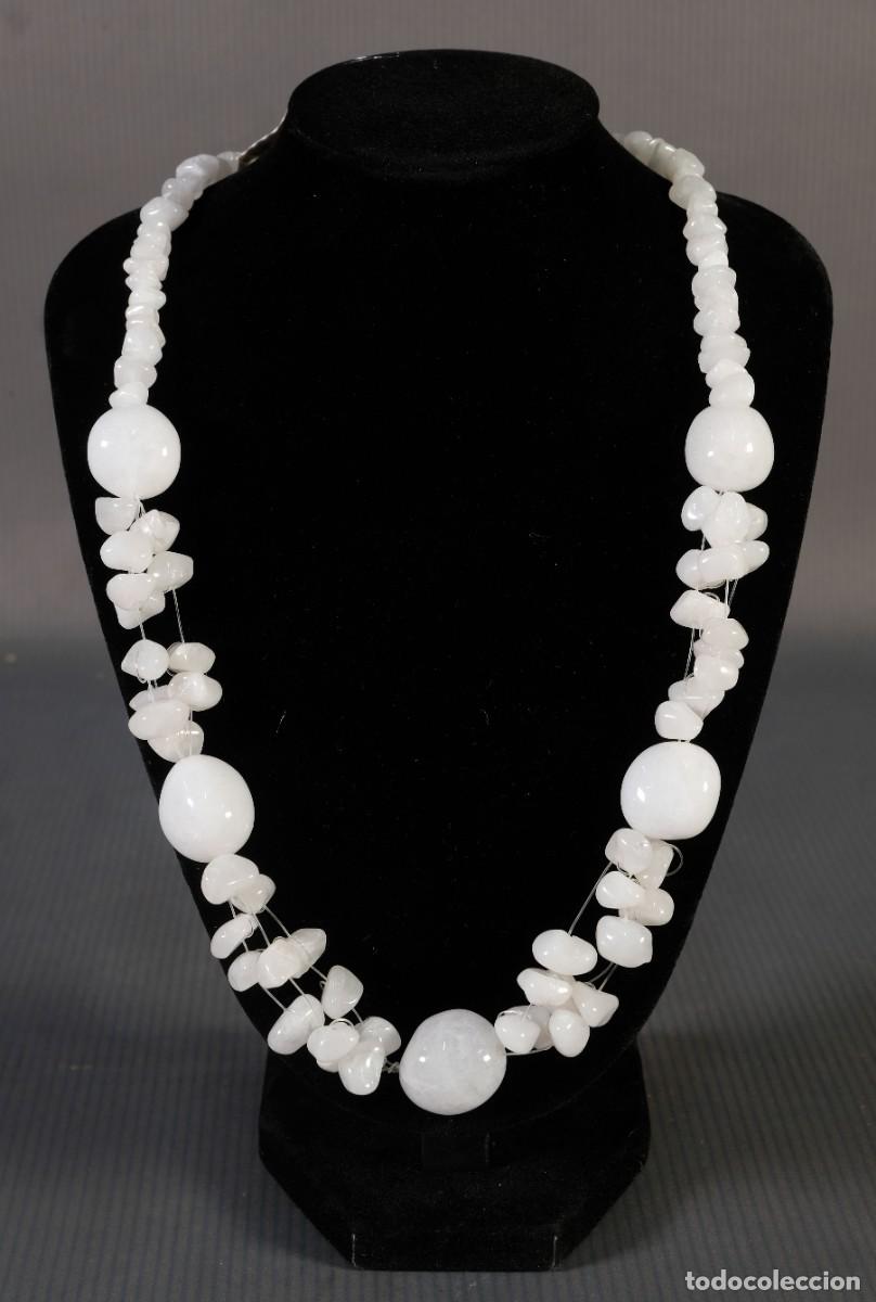 Joyeria: Collar con cuentas posiblemente en cuarzo blanco - Foto 1