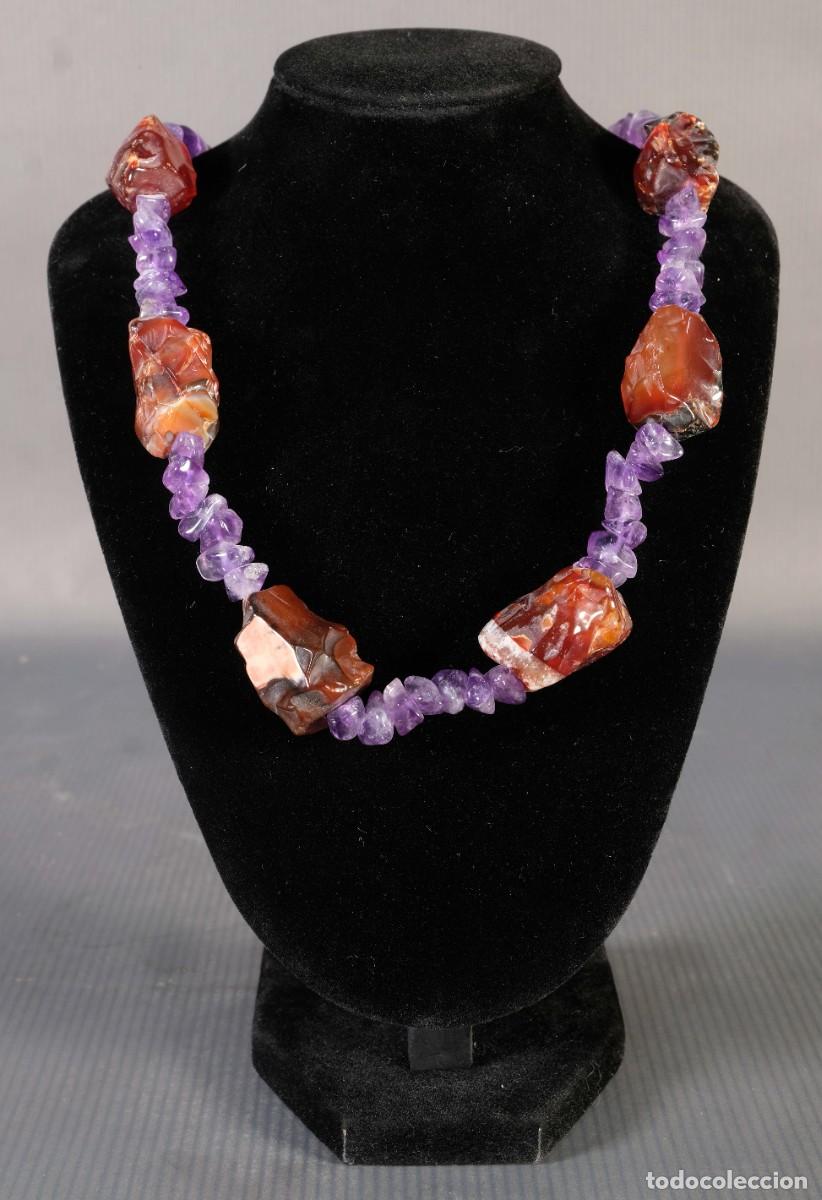 Joyeria: Collar de piedras amatista y &aacute;gata - Foto 1