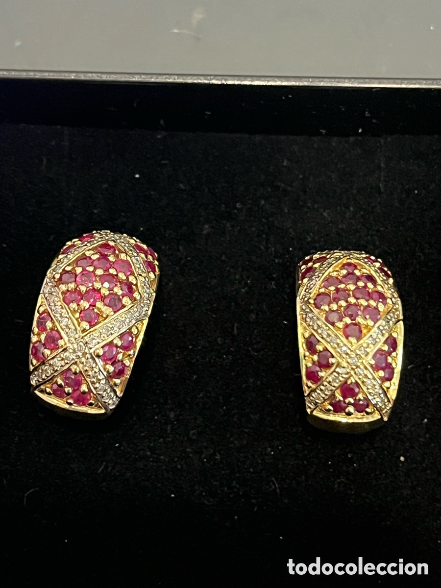 Joyeria: Pendientes y anillo de diamantes y rubies - Foto 7