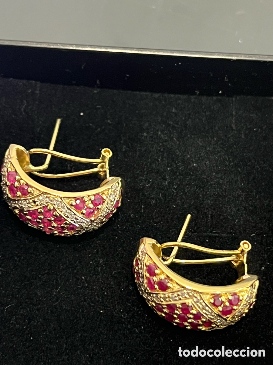 Joyeria: Pendientes y anillo de diamantes y rubies - Foto 9