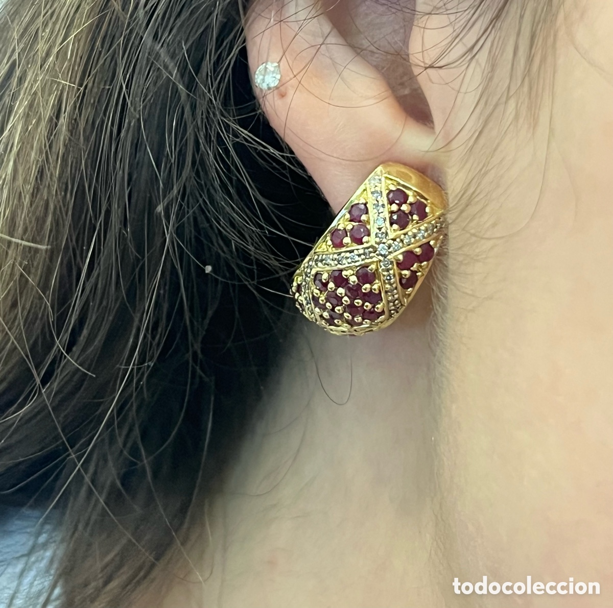 Joyeria: Pendientes y anillo de diamantes y rubies - Foto 13