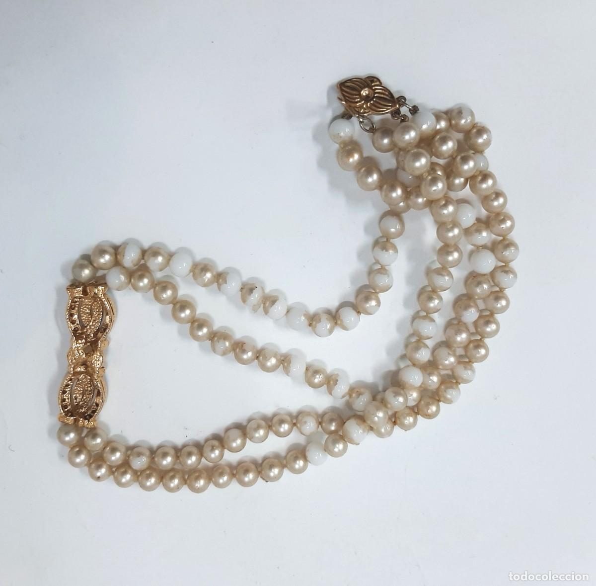 Joyeria: Collar de perlas artificiales vintage(11.5) - Foto 3