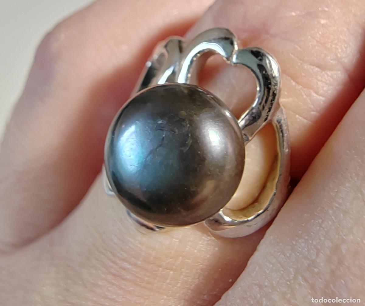 Joyeria: Anillo con Perla gris japonesa y Plata de Ley - Foto 3