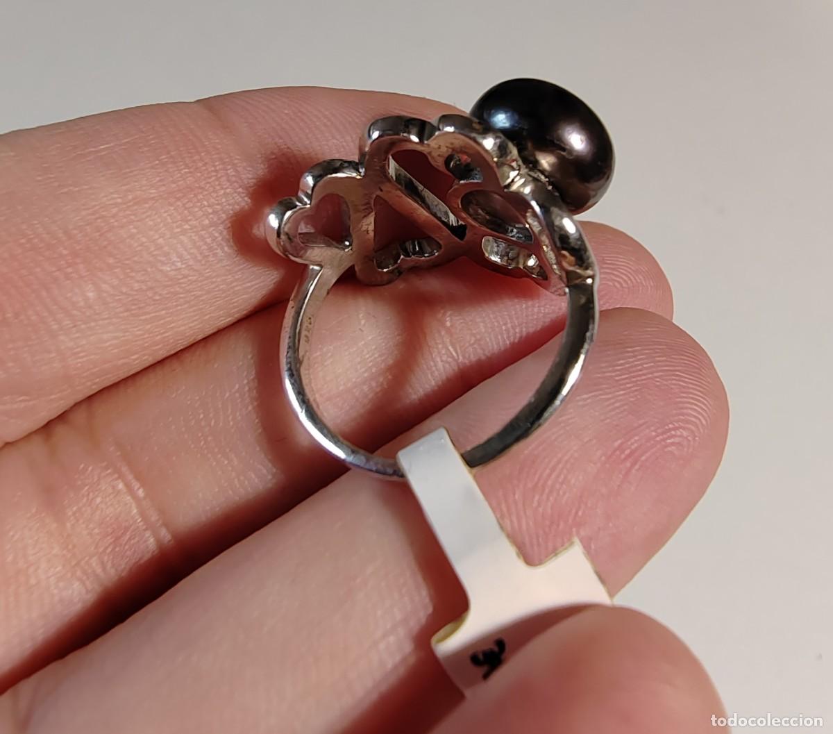 Joyeria: Anillo con Perla gris japonesa y Plata de Ley - Foto 8