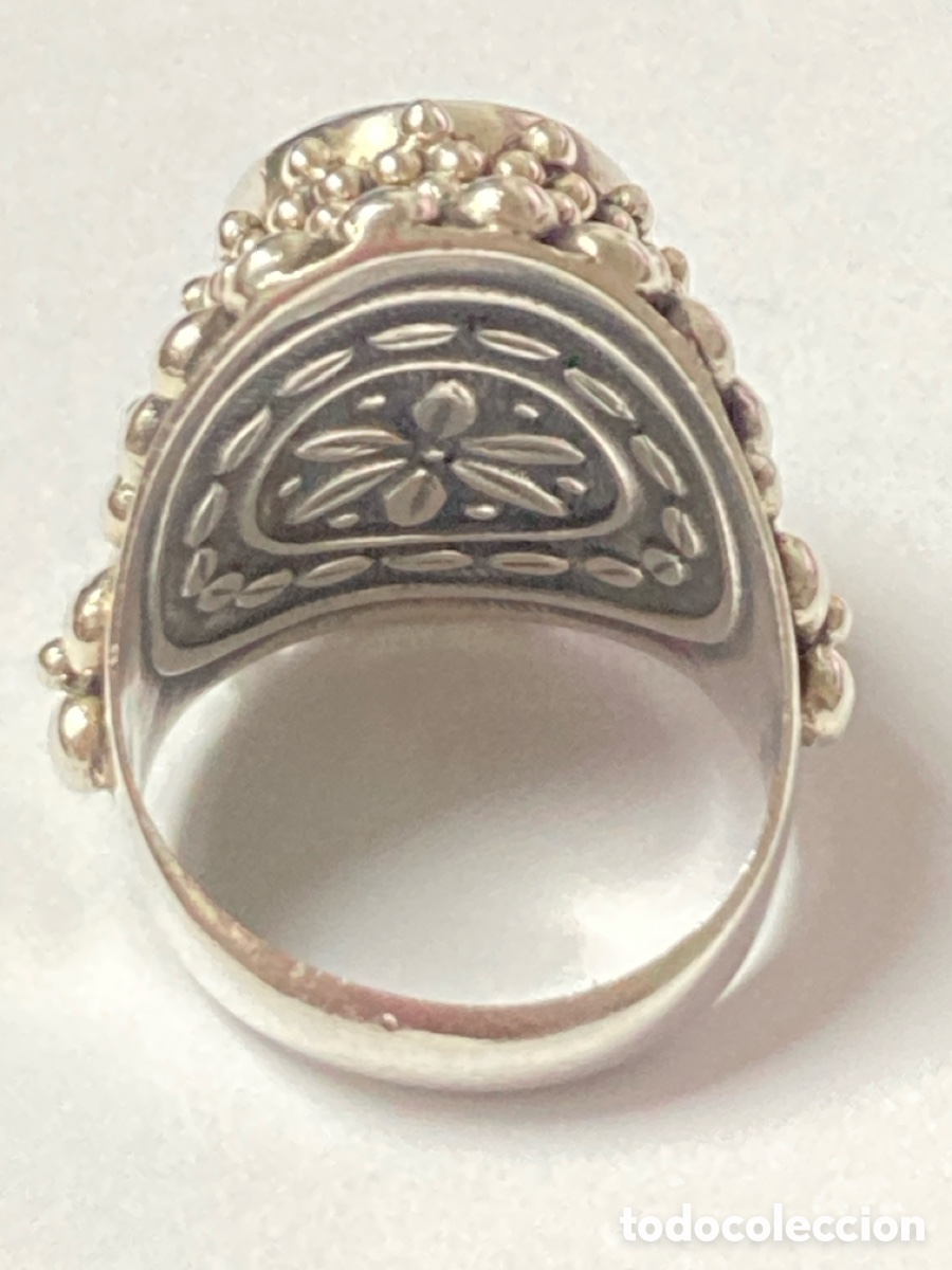 Joyeria: Sortija de plata y turquesa central /S185 - Foto 4