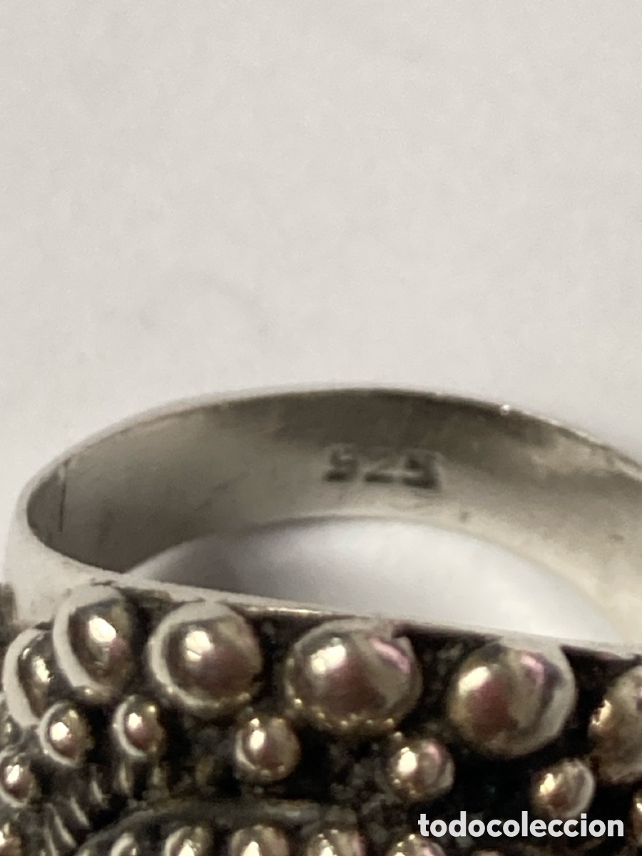 Joyeria: Sortija de plata y turquesa central /S185 - Foto 5