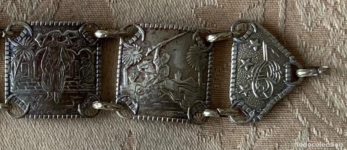 Joyeria: ANTIGUA PULSERA EGIPCIA DE LATON, REPUJADA - Foto 2