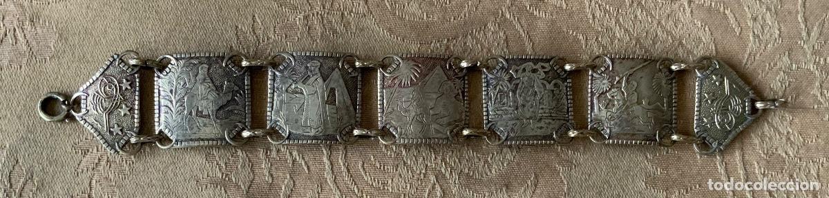 Joyeria: ANTIGUA PULSERA EGIPCIA DE LATON, REPUJADA - Foto 1