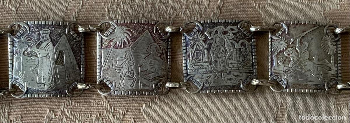 Joyeria: ANTIGUA PULSERA EGIPCIA DE LATON, REPUJADA - Foto 4