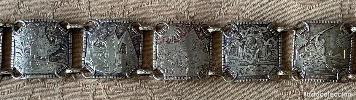 Joyeria: ANTIGUA PULSERA EGIPCIA DE LATON, REPUJADA - Foto 6