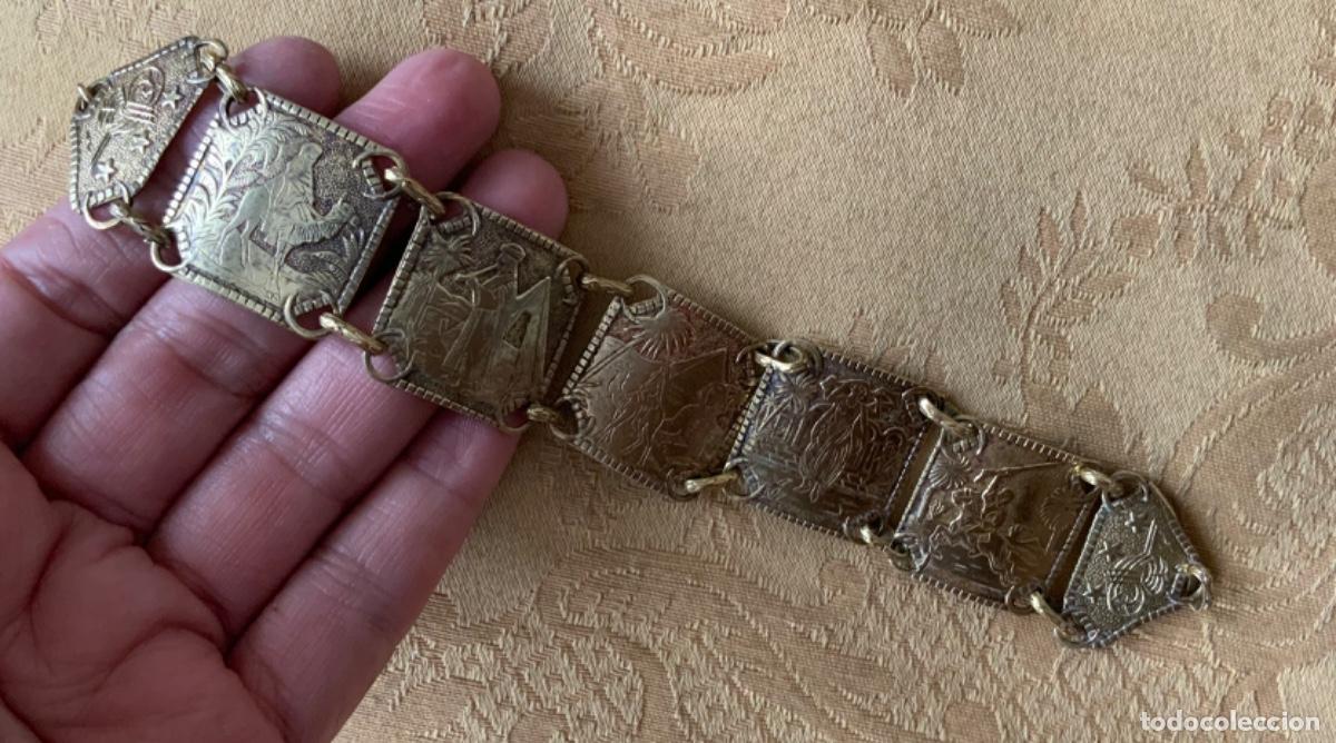 Joyeria: ANTIGUA PULSERA EGIPCIA DE LATON, REPUJADA - Foto 11