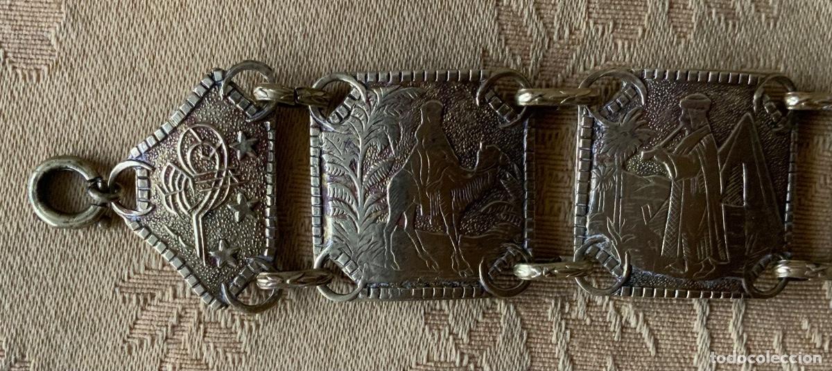 Joyeria: ANTIGUA PULSERA EGIPCIA DE LATON, REPUJADA - Foto 13