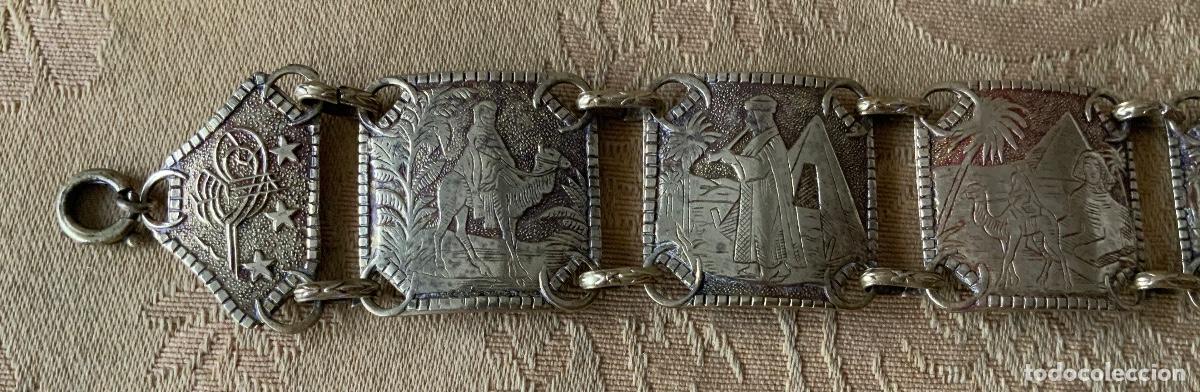 Joyeria: ANTIGUA PULSERA EGIPCIA DE LATON, REPUJADA - Foto 15