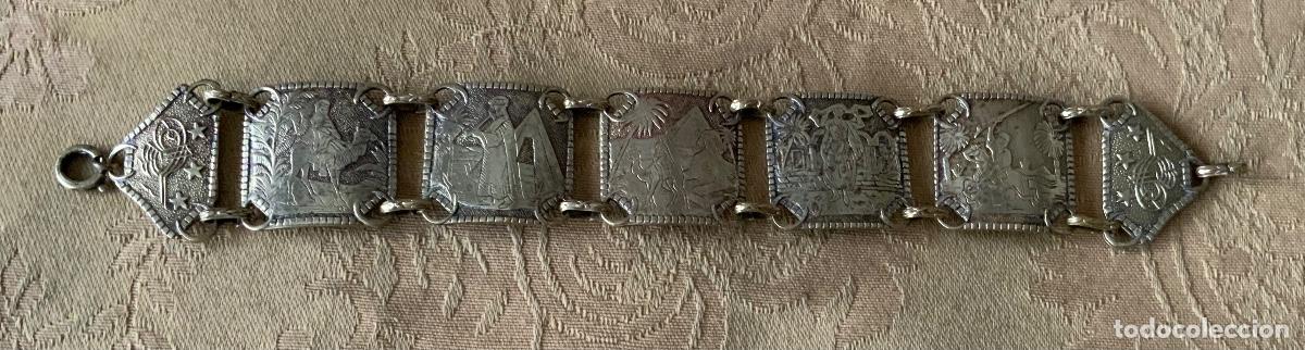 Joyeria: ANTIGUA PULSERA EGIPCIA DE LATON, REPUJADA - Foto 16