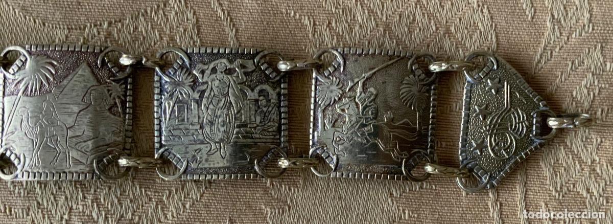 Joyeria: ANTIGUA PULSERA EGIPCIA DE LATON, REPUJADA - Foto 17