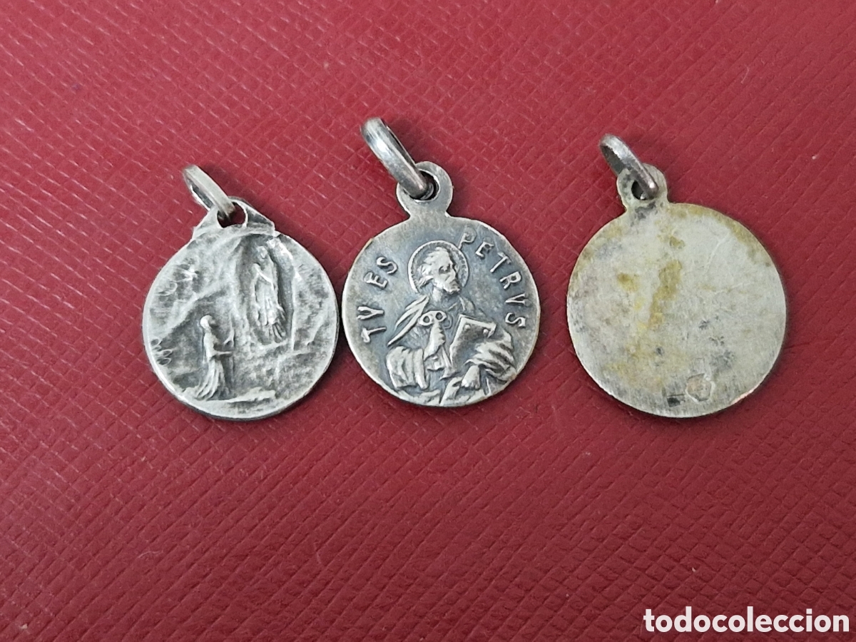 Joyeria: 3 MEDALLAS DE PLATA SANTOS - Foto 2