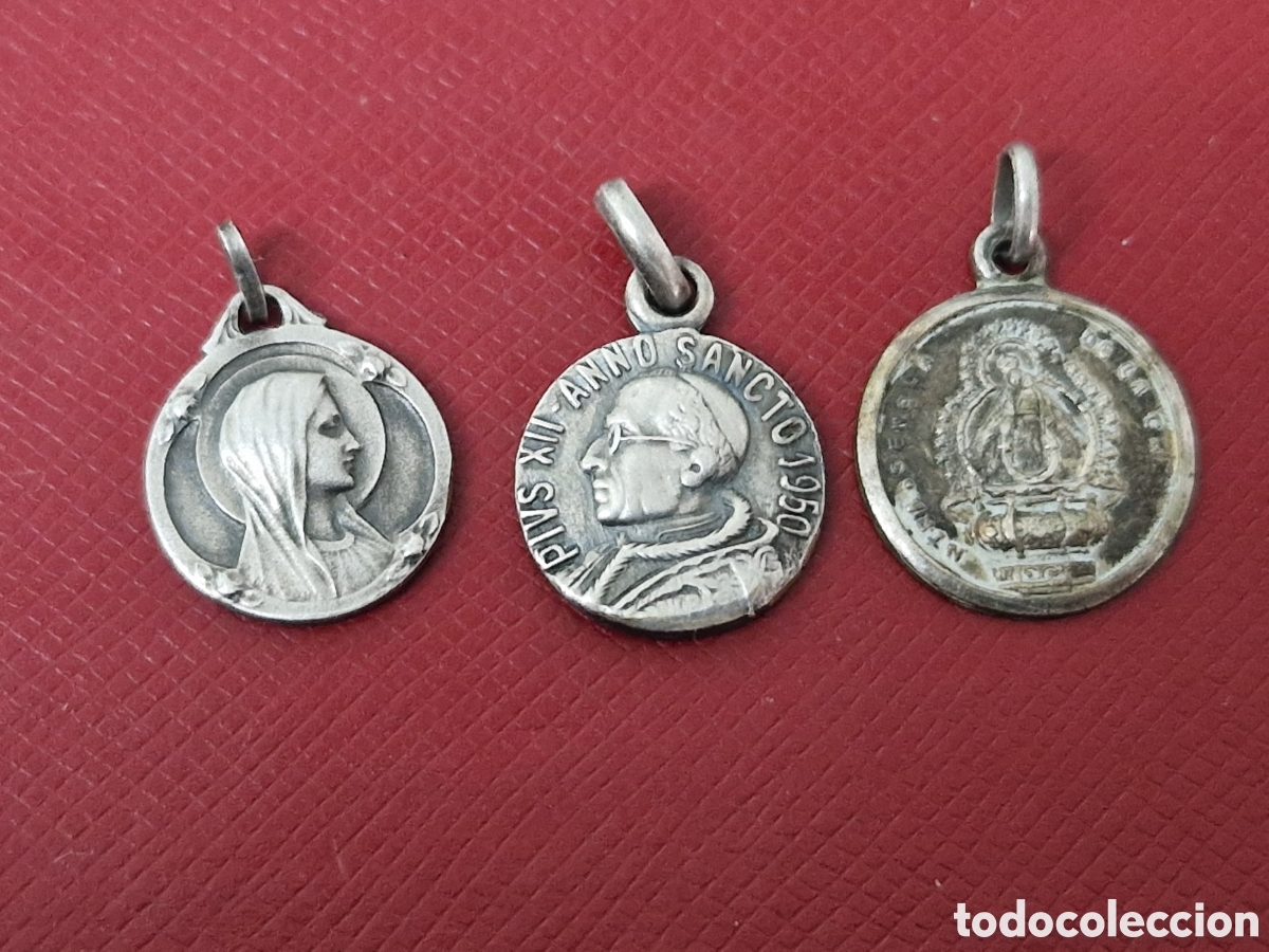 Joyeria: 3 MEDALLAS DE PLATA SANTOS - Foto 4