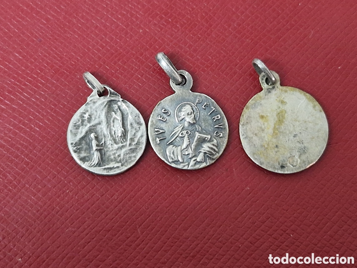 Joyeria: 3 MEDALLAS DE PLATA SANTOS - Foto 5