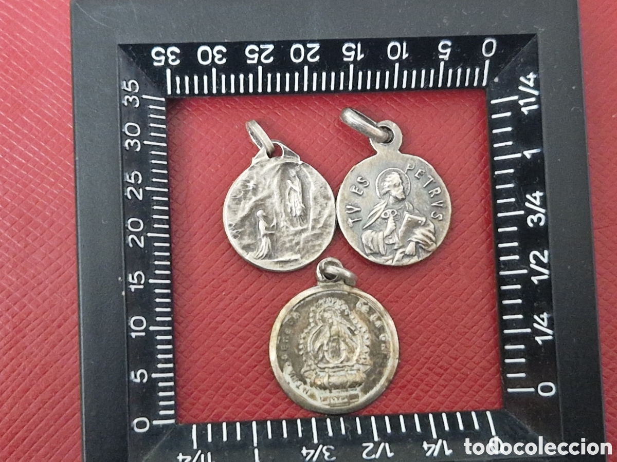 Joyeria: 3 MEDALLAS DE PLATA SANTOS - Foto 6