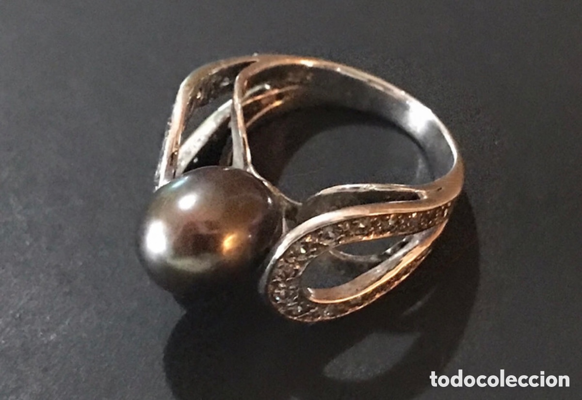 Joyeria: Anillo plata y perla gris antiguo - Foto 3