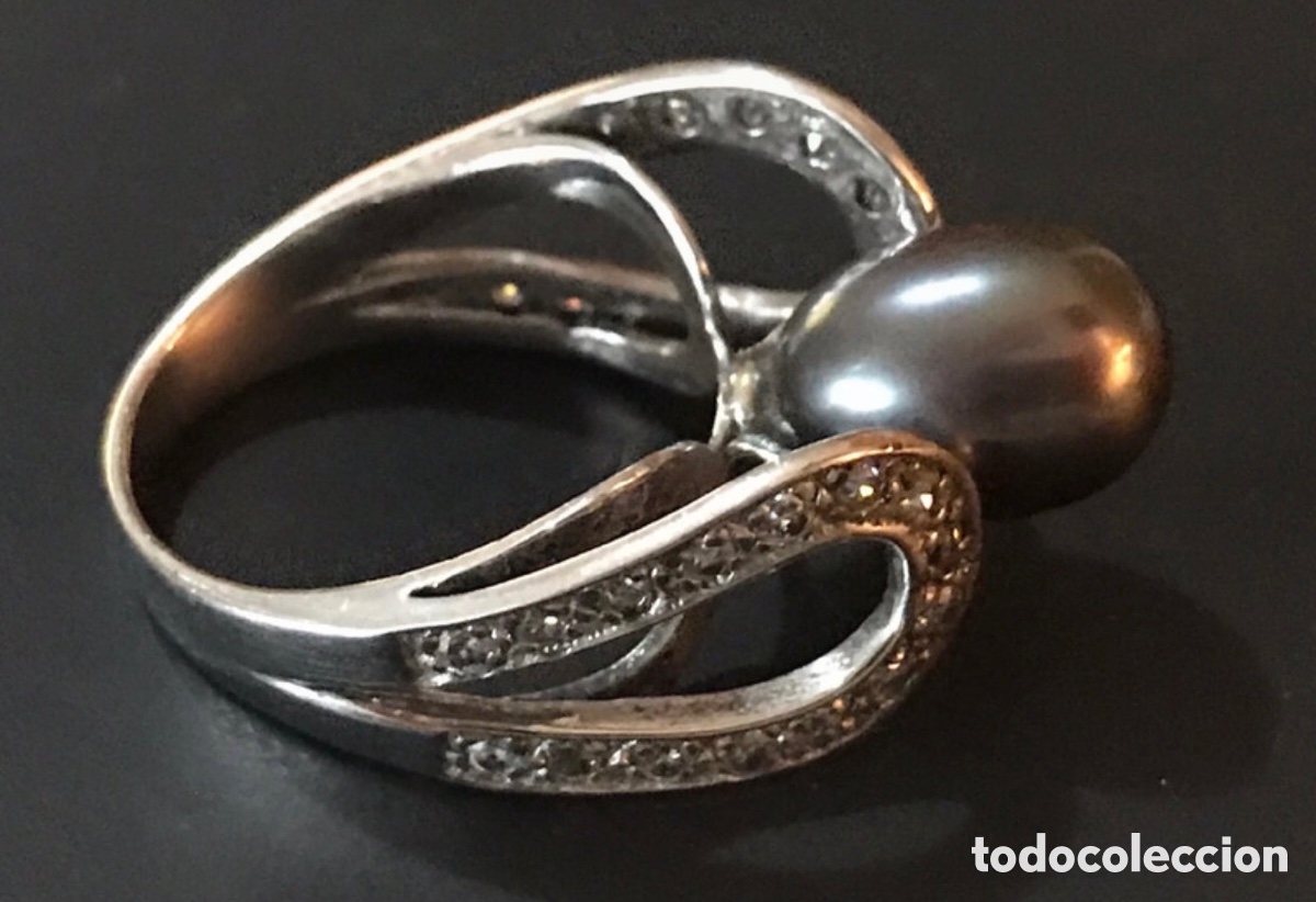 Joyeria: Anillo plata y perla gris antiguo - Foto 4
