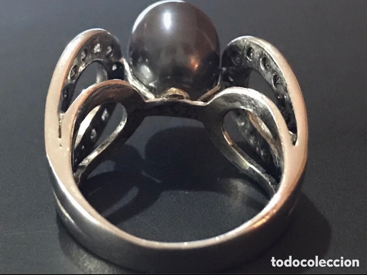 Joyeria: Anillo plata y perla gris antiguo - Foto 5