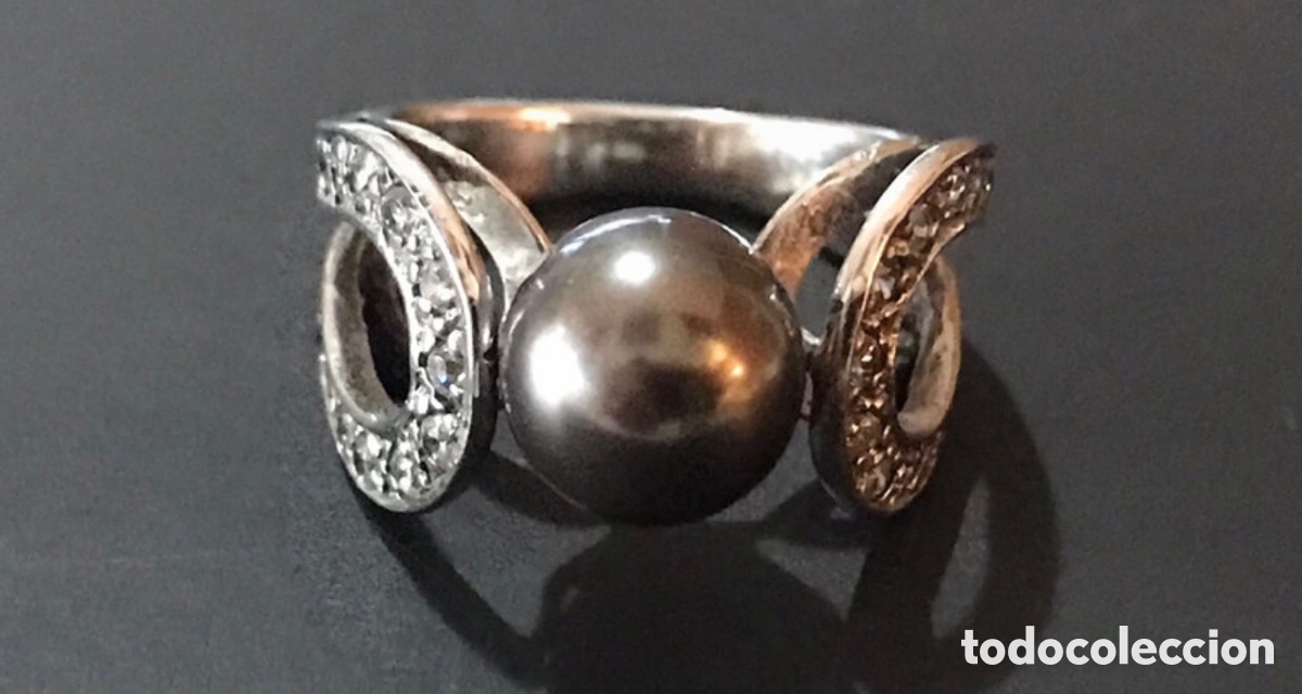 Joyeria: Anillo plata y perla gris antiguo - Foto 6