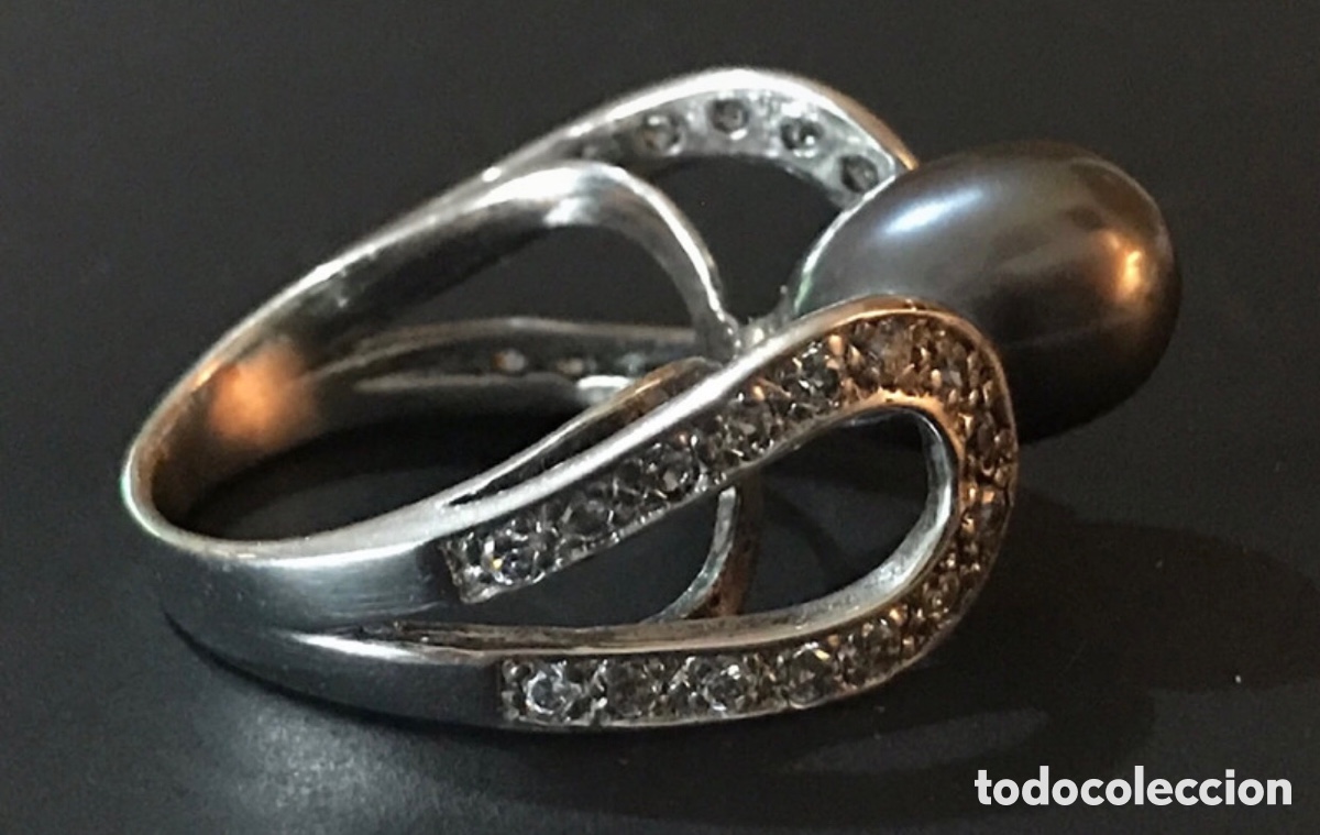Joyeria: Anillo plata y perla gris antiguo - Foto 7
