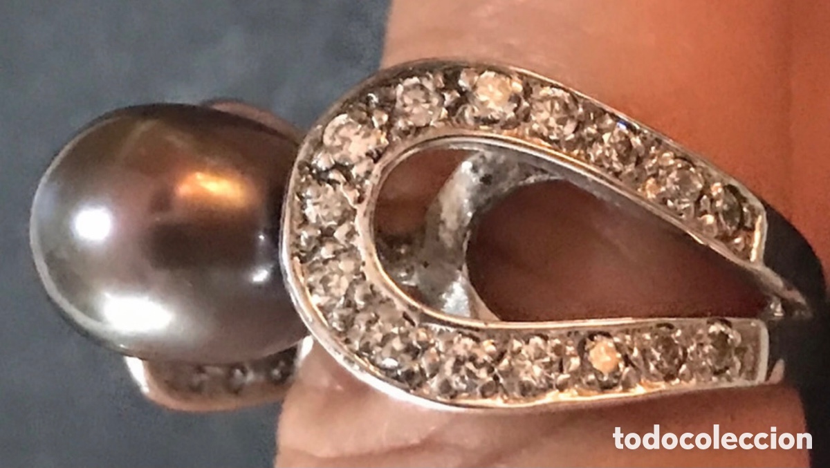 Joyeria: Anillo plata y perla gris antiguo - Foto 8